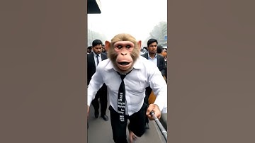 bandar chala apne office | urban Monkey Vlogger Yeti vlogs gemini Ai veo 3 #vlog #vlogger