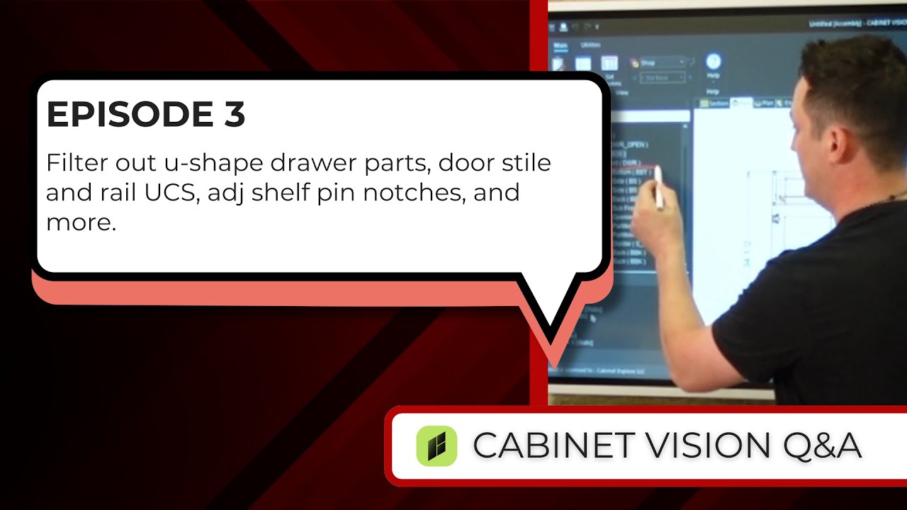 Ucs Drawer EP 3: Filter Out U-Shape Drawer Parts, Door Stile and Rail UCS, Adj ...