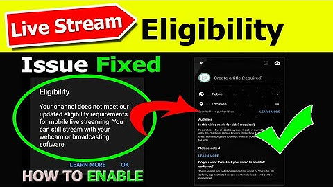 🔴Live Stream Eligibility Youtube App? 🚨how to enable live stream on youtube [100% Eligibility ]