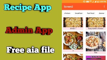 admin app for recipe app | free aia file for kodular