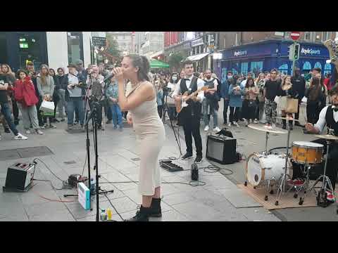 THERE HAVEN'T BEEN SO MANY PEOPLE ON GRAFTON STREET YET! Allie Sherlock with The 3 Busketeers