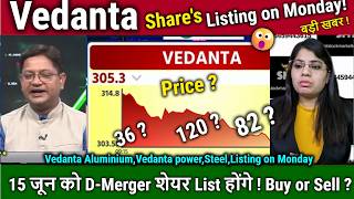 Vedanta share news today,VEDL Demerger,listing June 15,Vedanta Aluminium,power,Steel Listing Price?