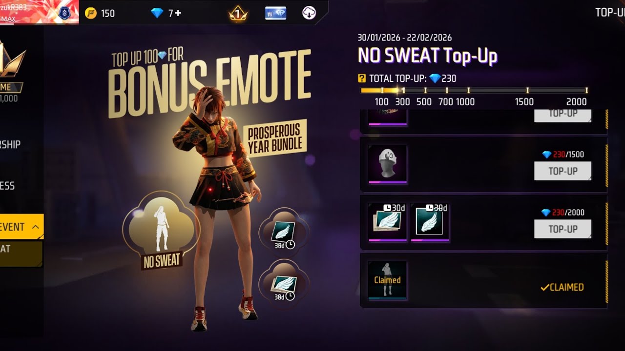 I TOP UP 💎262 DIAMOND AND GET SOME LUCK ROYALE ITEMS ON FREE FIRE