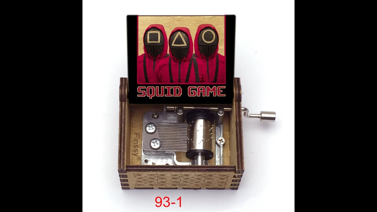 squid game cute figure print music fly me to the moon music box hand