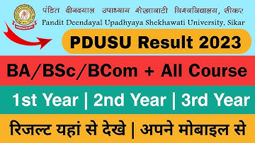pdusu result 2023 kaise dekhe | BA BSc BCom | 1st, 2nd, 3rd year | shekhawati university result 2023