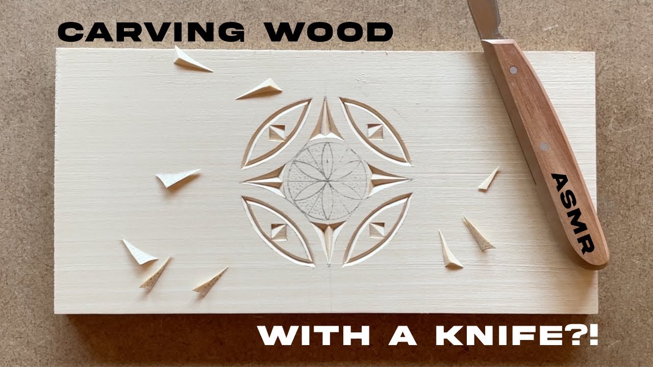 Chip Carving a Rosette Pattern. Woodcarving Sounds.