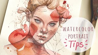 TIPS for watercolor portraits - my PAINTING PROCESS