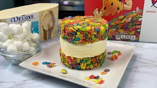 Fruity Pebbles Ice Cream Sandwich