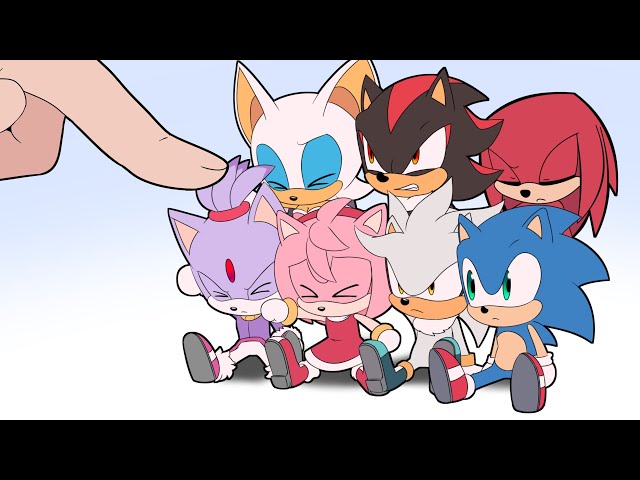 Chibi Sonic and friends VS Finger class=