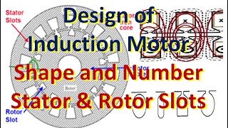 Design of Induction Motor, shape and number of stator and rotor slots, power factor, pull out torque