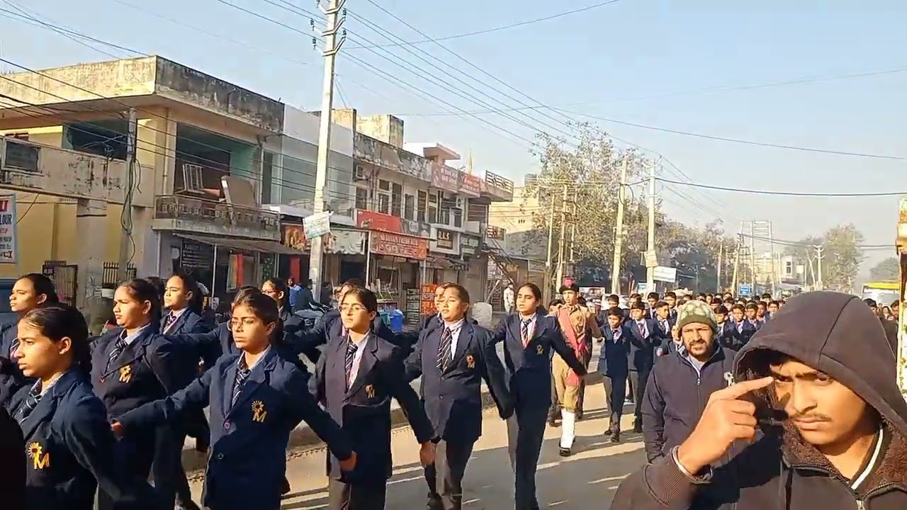 Republic Day parade on road NCC cadet and school student 