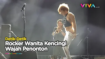 JOROK BANGET! Rocker Wanita Kencingi Wajah Pria di Atas Panggung!