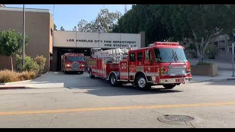 LAFD Light Force 20 Responding From Fire Station 3
