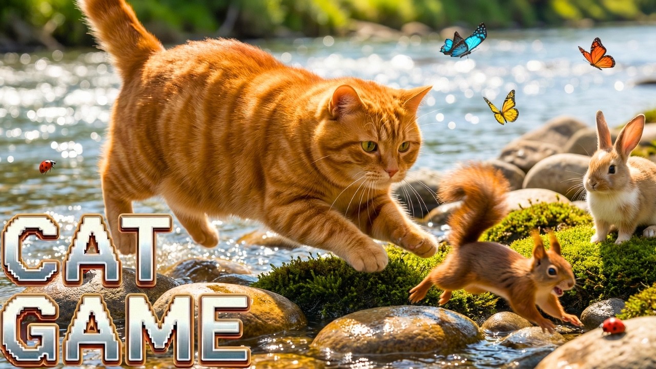 😽Ultra Realistic Cat Video: Cat preys, high motion footages😻Stimualting, Relaxing Effects👾 Cat Games