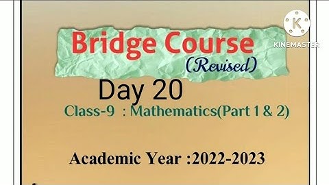 Class 9 | Bridge course | Day 20 | Subject Maths  | सेतू  अभ्यासक्रम इयत्ता नववी | दिवस 20