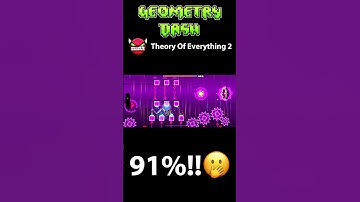 Geometry Dash: Theory Of Everything 2 91%!! #geometrydash #toe2 #demonlevel #gd