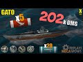 Submarine Gato 5 Kills &amp; 202k Damage | World of Warships Gameplay