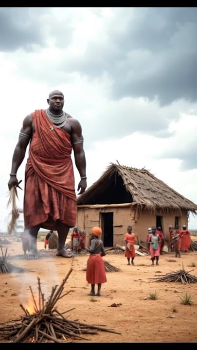 Suku Maasai Raksasa Afrika Memperbaiki Atap Gubuk dengan Rumput| #ai#afrika#maasai#shortsfeed#shorts#suku