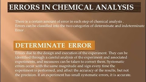 I B.Sc : Errors in Chemical Analysis Part 1 lecture by Dr. Suyoga Vardhan D. M.