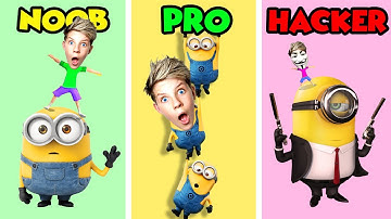 Can We Go NOOB vs PRO vs HACKER In MINION RUSH! Prezley