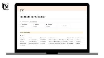 Feedback Form Tracker | How to track feedback received from customer in a simple @Notion template