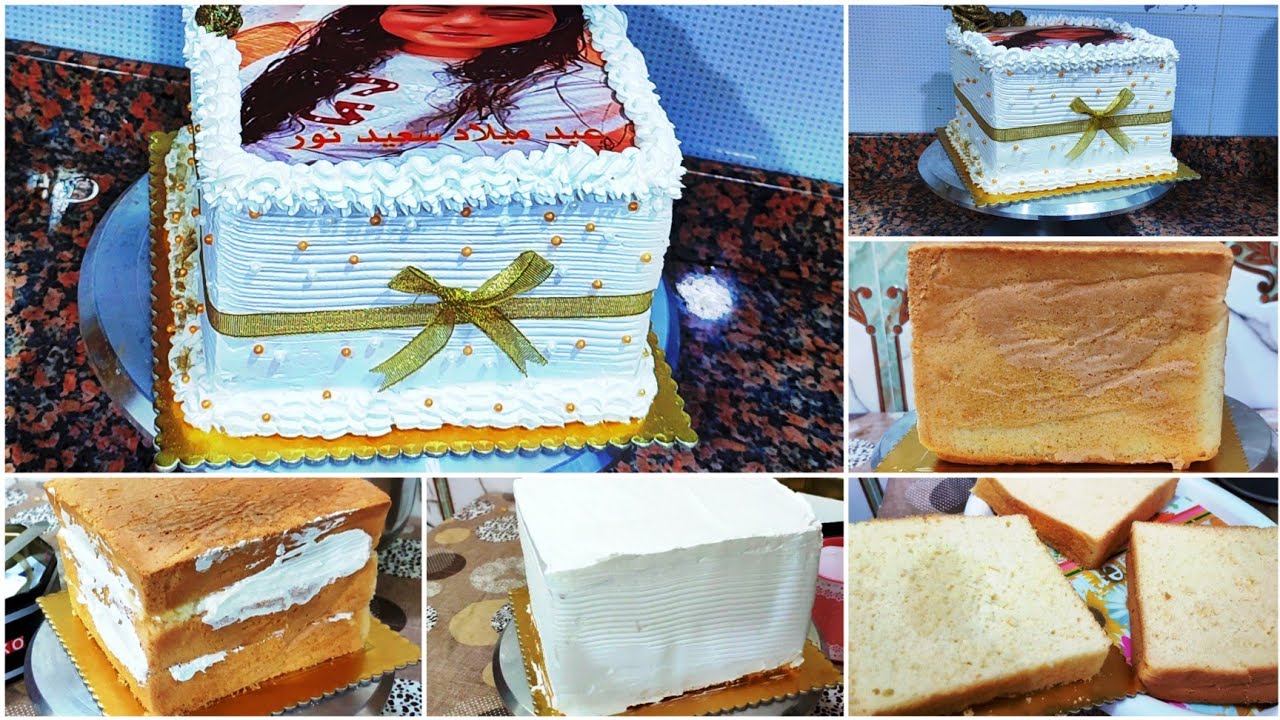 تزين كيكه قياس ٢٠ تعاي شوفي شلون تخلين الصوره السكريه