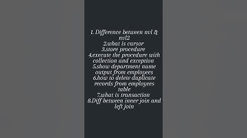 Latest SQL & PLSQL Interview Questions | LTI Mindtree