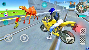 Motorcycle Vs Bullet Train Railway Station in 3D Driving Class - Android Gameplay #3 | Simulator