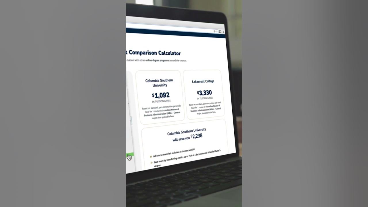 columbia-southern-university-cost-comparison-calculator-youtube