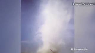 Dust devil swirls during Burning Man festival in N