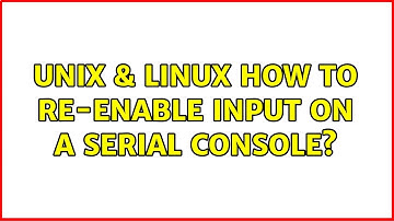 Unix & Linux: How to re-enable input on a serial console? (2 Solutions!!)