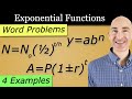 Exponential Word Problems Quiz
