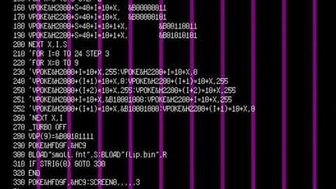 Vertical Bars effect in Text mode 2 (Screen 0)