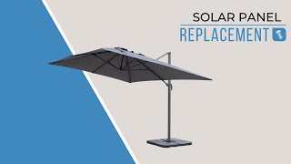 How do I replace the SOLAR PANEL on my LUCE parasol?