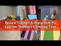 Review TODIBY 6-Piece Soft PU Leather Toddlers Climbing Toys, Baby Foam Climbing Blocks for Toddlers