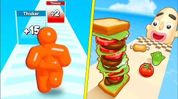 Tall Man Run Vs Sandwich Runner All Levels Android, IOS Gameplay New Big Update