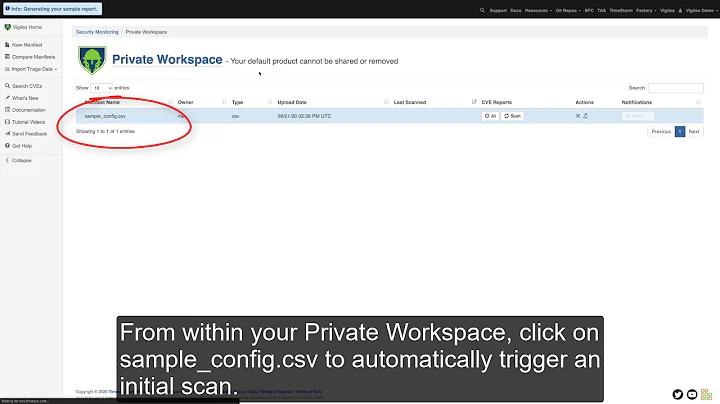 Vigiles User Guide: Getting Started with the Sample Manifest