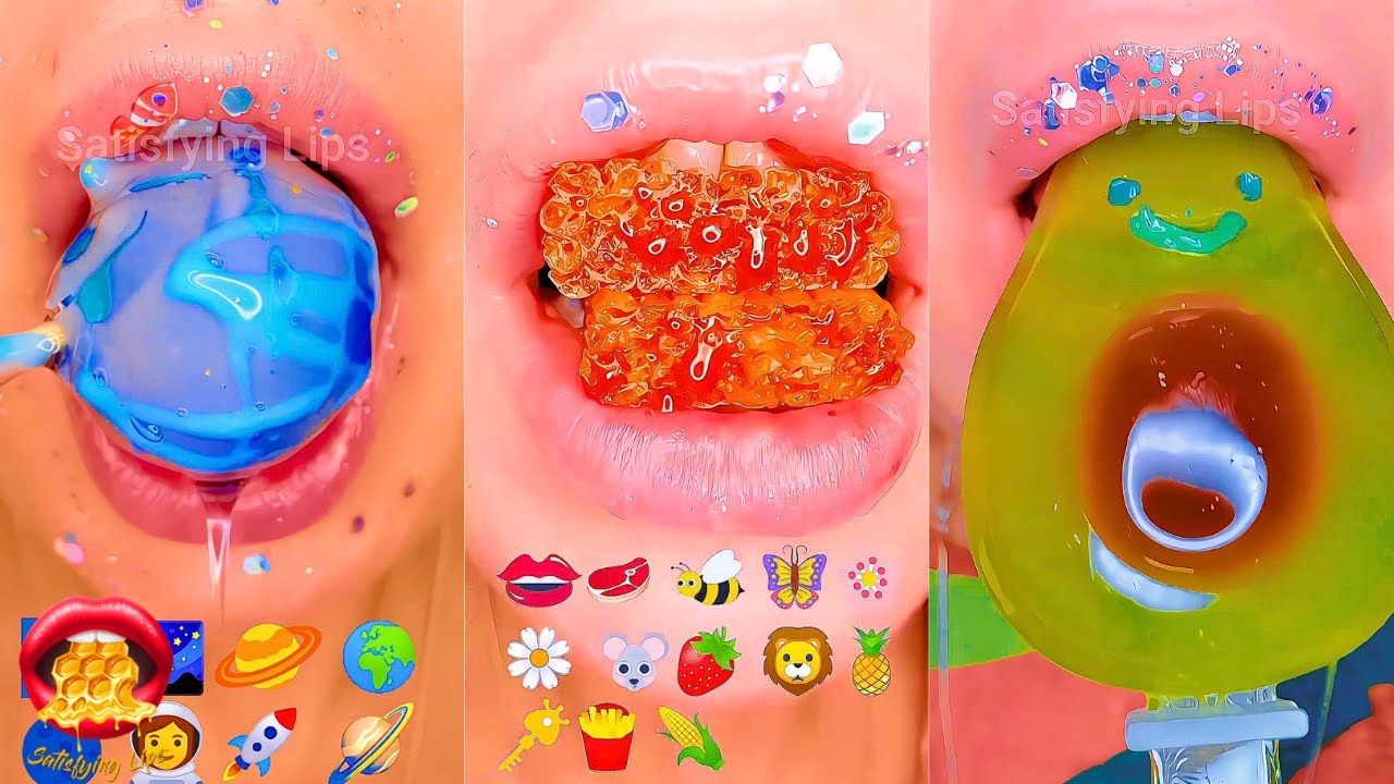 30 Minutes Sleep Relax Study Satisfying ASMR Eating EMOJI FOOD CHALLENGE Mukbang 먹방