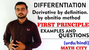 derivatives by first principle | by abnitio method | by definition |in urdu hindi| math city