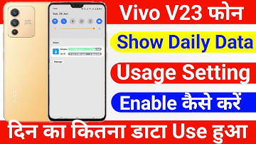 Vivo V23 Daily Data Usage Setting | How To Show Daily Data Usage Setting