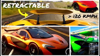 Mclaren p1's retractable spoiler action ...