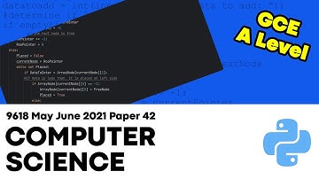 9618 Computer Science October November 2021 Paper 41/42 | Python
