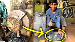 This young boy is Expert in Making Spur Gear From Old Ships High Strength Sheet