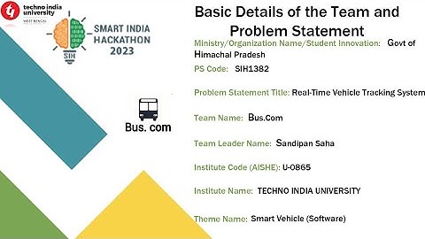 Real Time Vehicle Tracking System. Bus.Com.