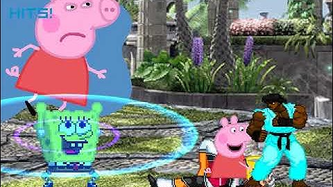 MUGEN Request: Neo Zekrom V2 & Spongebob V2 Vs Vulcano Rosso & Peppa Pig