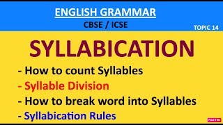 SYLLABICATION| How to Count Syllable| How to Break into Syllable(Syllable Structure & Division)