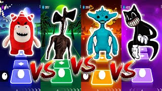 Oddbods vs Siren Head vs SMILEY MILEY Garten of Banban 4 vs Cartoon Cat | Tiles Hop Edm Rush