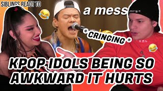 Siblings react to KPOP idols being so awkward it hurts