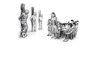 In North Korea, even children are forced to watch public executions - Drawn by a defector