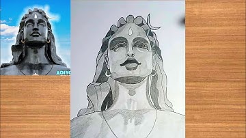 How to draw adiyogi statue easy method/lord shiva drawing/how to draw lord shiva
